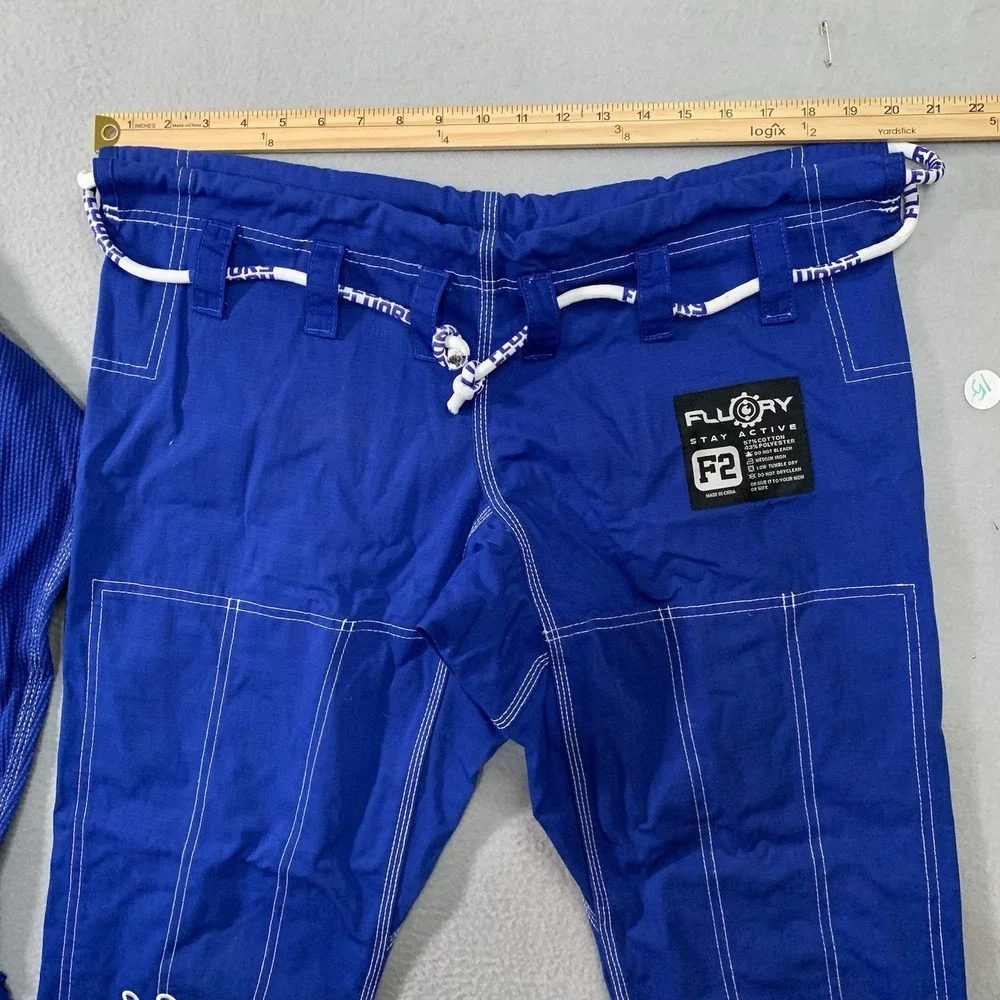 Fluory Grappling White Crane BJJ Gi Blue F2